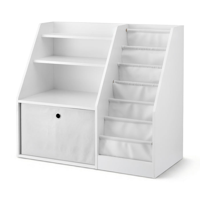 Kids Bookshelf Children Bookcase Organizer Storage Rack Display Drawer White