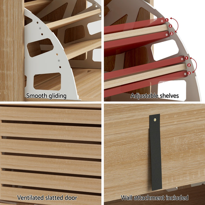 Shoe Cabinet Storage Drawer 45 Pairs Pine