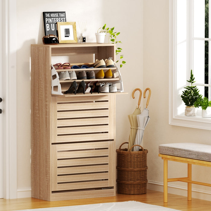 Shoe Cabinet Storage Drawer 45 Pairs Pine