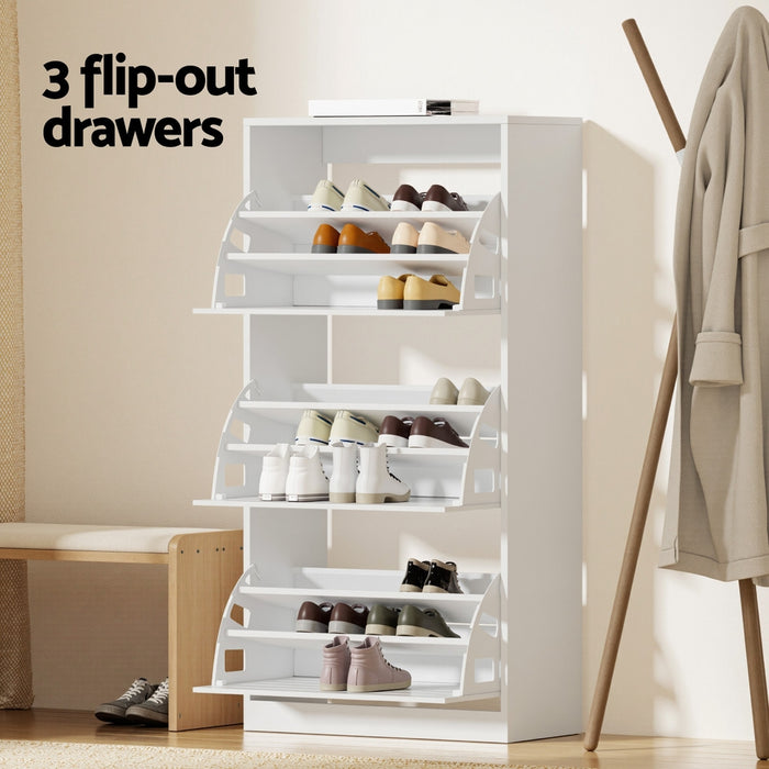 Shoe Cabinet Storage Drawer 45 Pairs White
