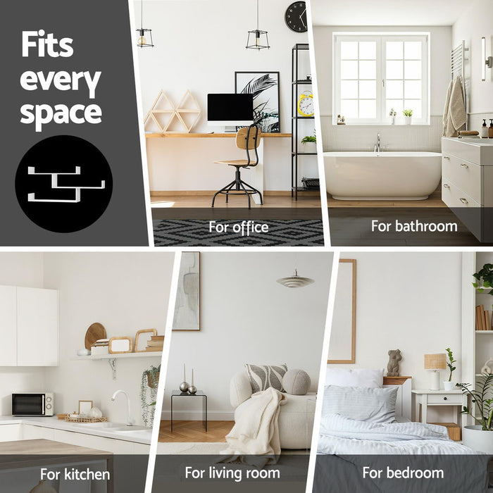 Floating Wall Shelf 3 Tier White