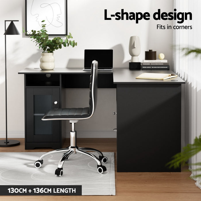 L Shaped Adjustable Corner Table With Storage