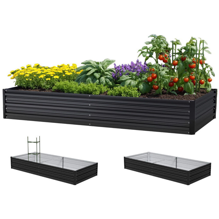Raised Garden Bed 2 pcs 210X90cm Planter Box Container Galvanised Metal Outdoor