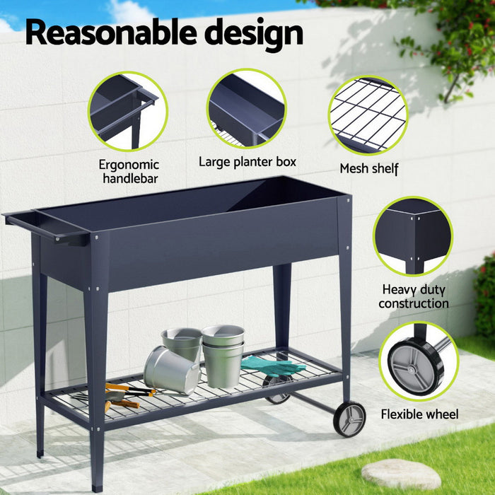Raised Garden Bed X2 Elevated 100X40X80cm Planter Box Raised Container Herb