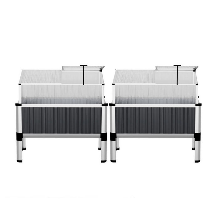 Raised Garden Bed X2 80X49X74cm Greenhouse Planter Box Galvanised Herb