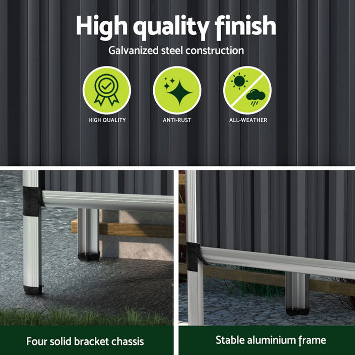 Raised Garden Bed X2 80X49X74cm Greenhouse Planter Box Galvanised Herb