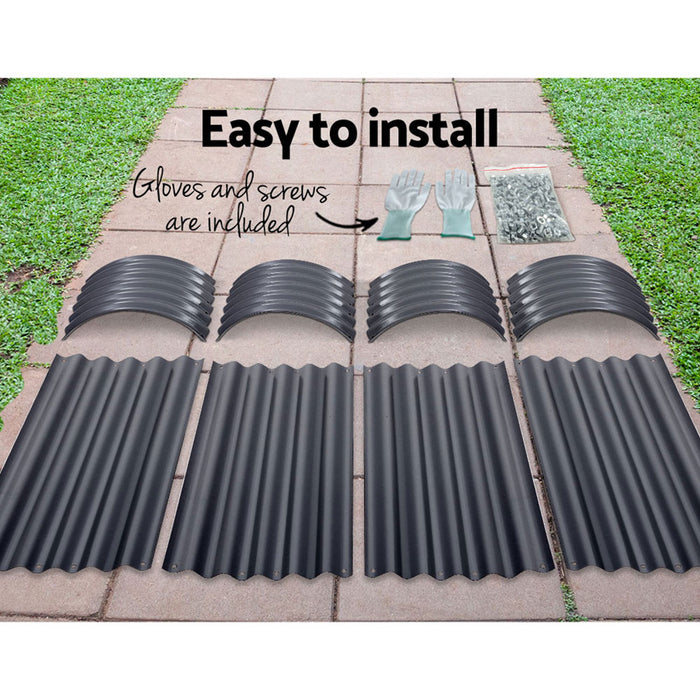 2 X Garden Bed 160X80X42Cm Oval Planter Box Raised Container Galvanised