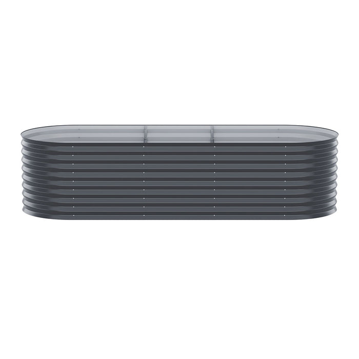 2 X Raised Garden Bed Kit Planter Oval Galvanised Steel 240Cmx80Cmx56Cm