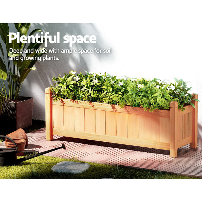 2 X Garden Bed 90X30X33Cm Wooden Planter Box Raised Container Growing