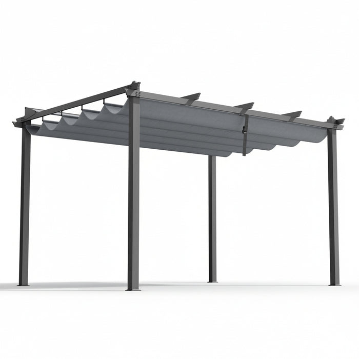 Gazebo Outdoor Garden Pergola Aluminium Frame Adjustable Canopy 3X4M Grey