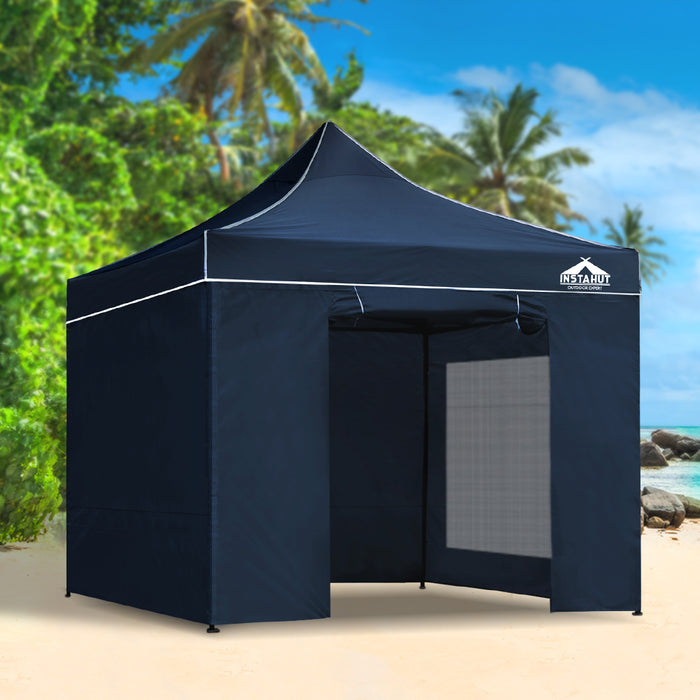 Gazebo Pop Up Marquee 3X3M Folding Wedding Tent Gazebos Shade Navy