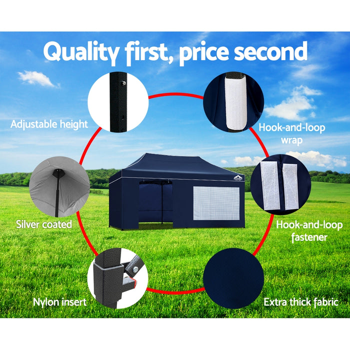 Gazebo 3X6 Pop Up Marquee Folding Tent Wedding Gazebos Camping Outdoor Shade Canopy Navy