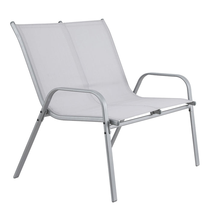 Garden Bench Seat Steel Outdoor Patio Park Lounge Backyard Chair Grey