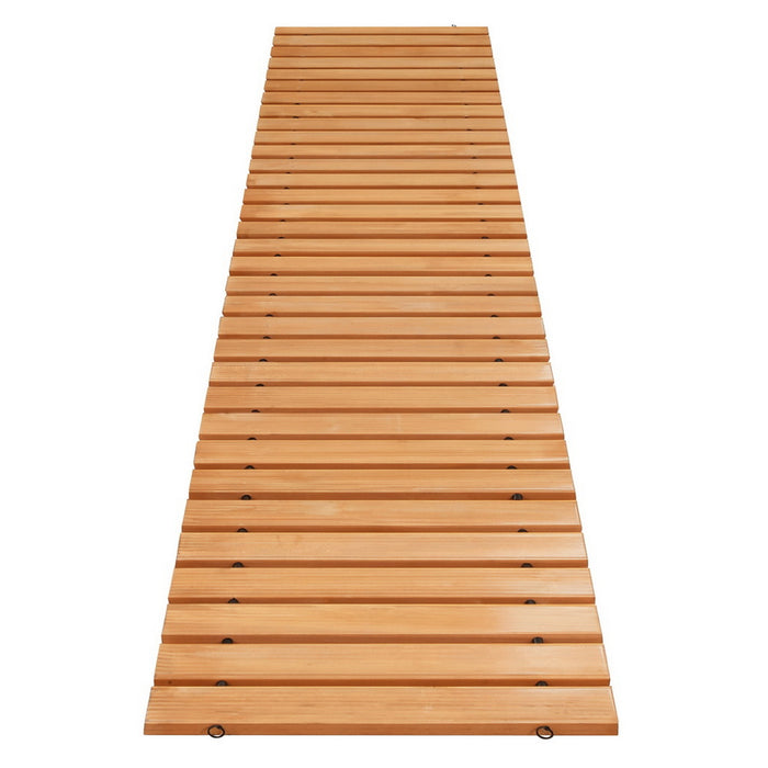8Ft Wooden Garden Pathway Roll-Out Straight Walkway Outdoor Backyard Brown