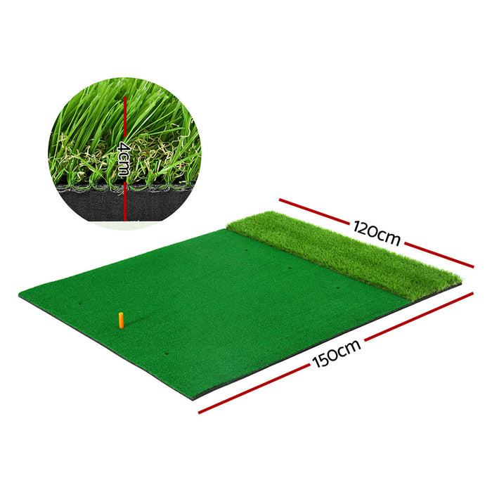 Golf Hitting Mat Portable Driving Range Practice Training Aid 2 In 1