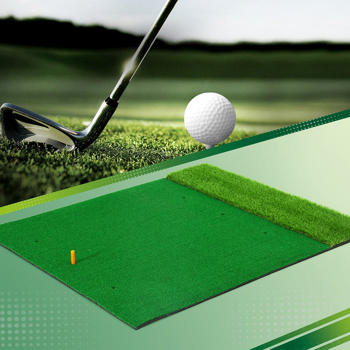 Golf Hitting Mat Portable Driving Range Practice Training Aid 2 In 1