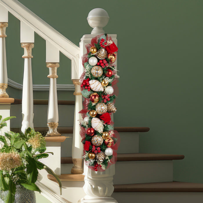 100Cm Festive Floral Christmas Garland