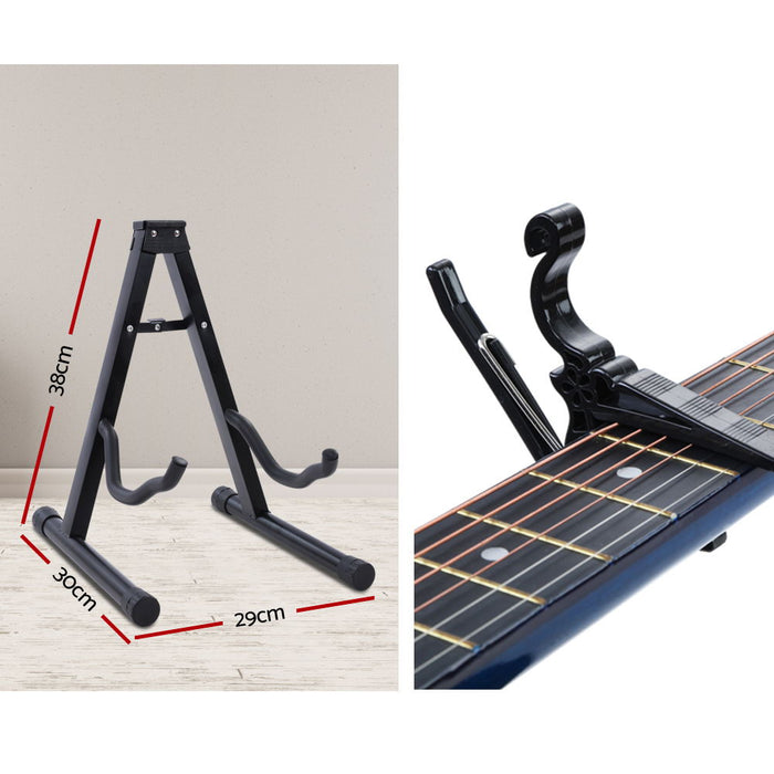 Alpha 38 Inch Wooden Acoustic Guitar with Accessories Set Blue