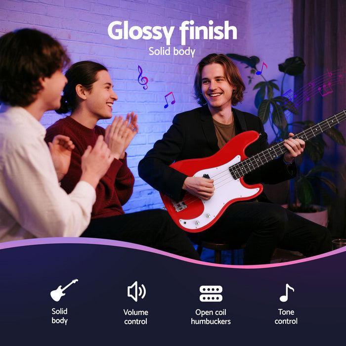 Electric Guitar Bass  47 Inch Red