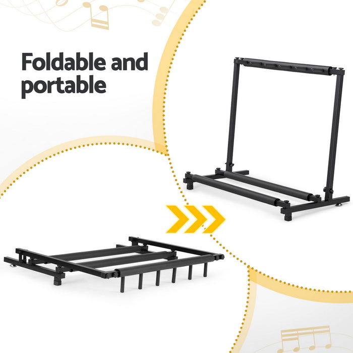 5 Space Folding Guitar Stand Rack Holder Display