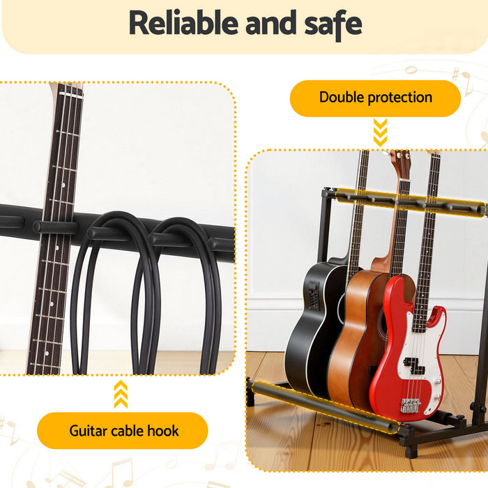 5 Space Folding Guitar Stand Rack Holder Display