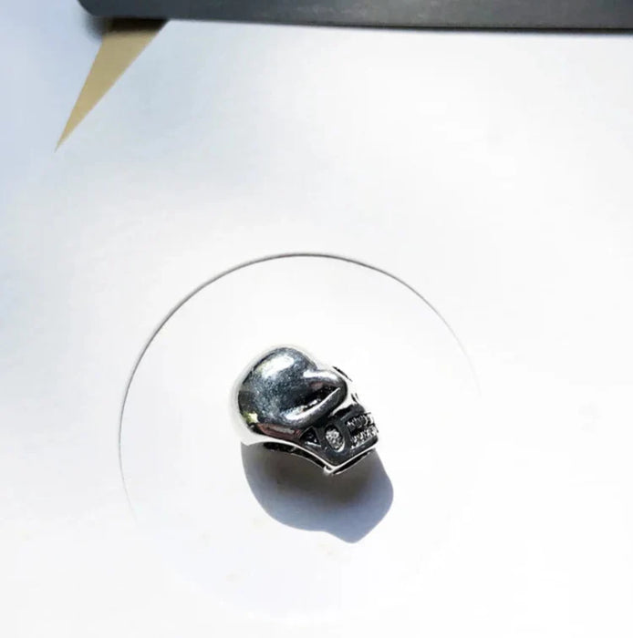 925 Sterling Silver Large Skull Bead Winter Charm For European Bracelets