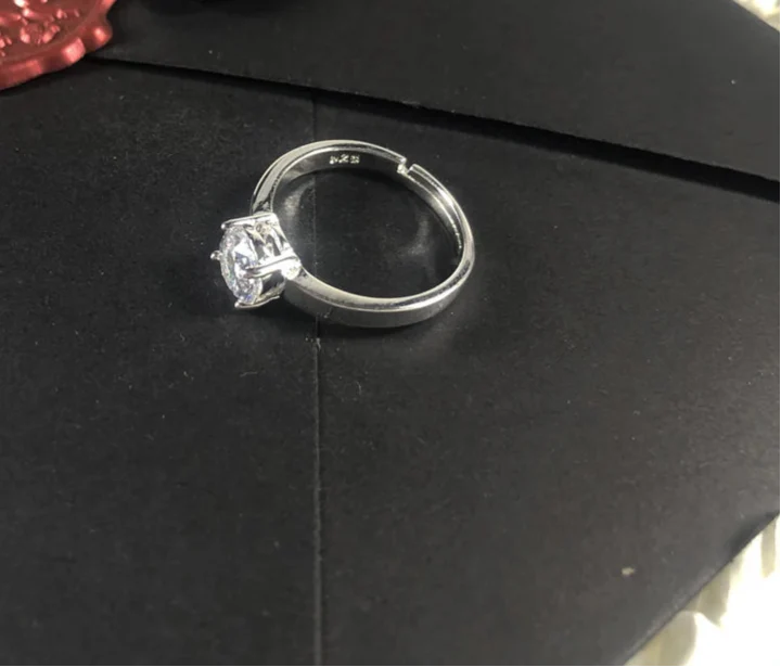 925 Sterling Silver Stunning White Zirconia Ring Europe Style Glam Jewelry For Women