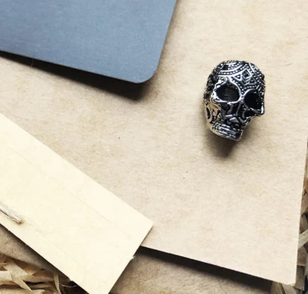 925 Sterling Silver Skull King Beads Punk Charm For Women & Men