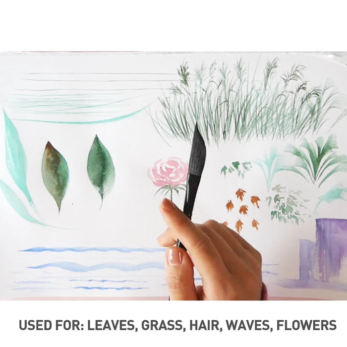 Squirrel Hair Watercolour Brush For Leaves Grass Hair Waves Flowers