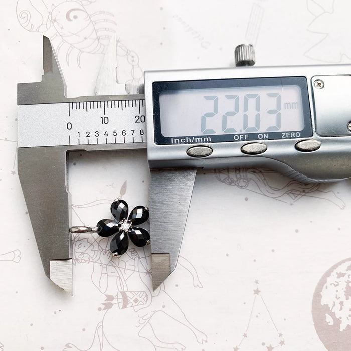 925 Sterling Silver Flower Crystal Pendant Fashion Jewelry For Women