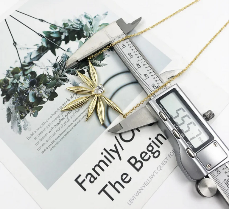 925 Sterling Silver Large Leaves Necklace For Women