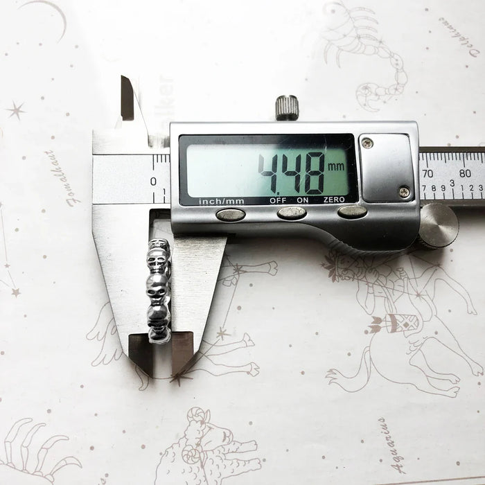 925 Sterling Silver Rebel Street Skulls Band Ring