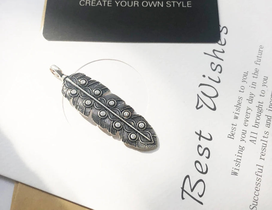 925 Sterling Silver Eagle Feather Pendant Fashion Accessory For Men & Women