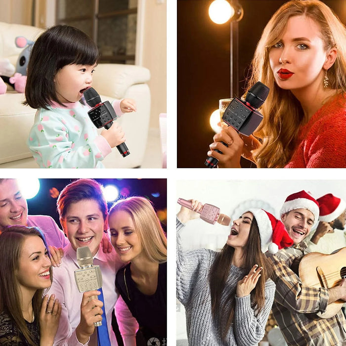 Portable Karaoke Microphone Bluetooth Wireless Dynamic Mic For Home Ktv Party