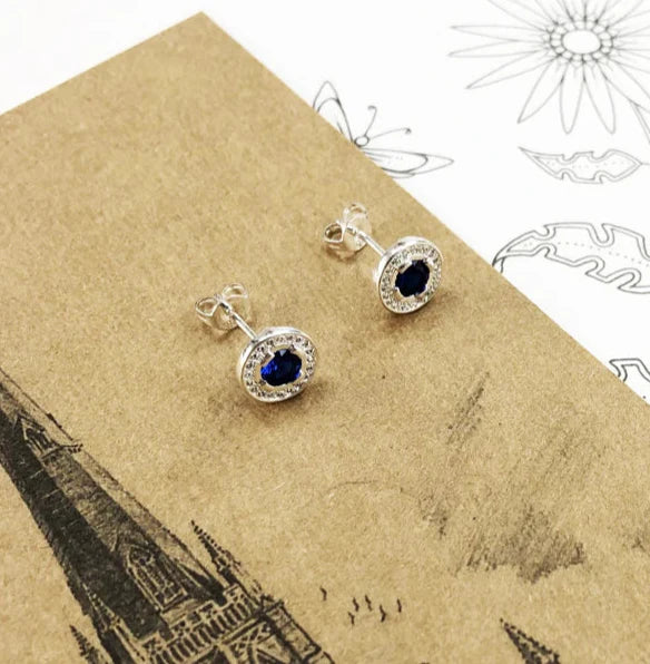 925 Sterling Silver Blue Luna Earrings Europe Style Gift For Women