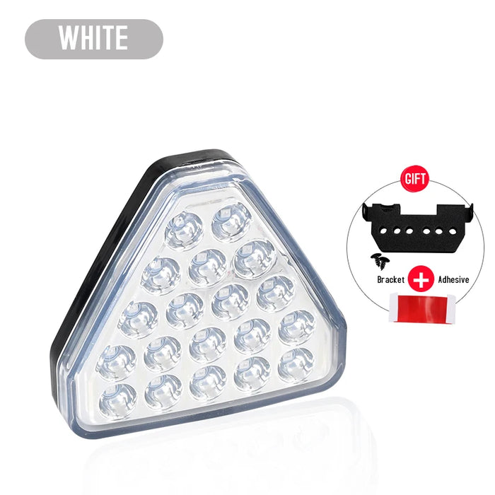 Universal 12V Led Car Brake Tail Light Red Triangle Reversing Stop Flash Warning Fog Lights