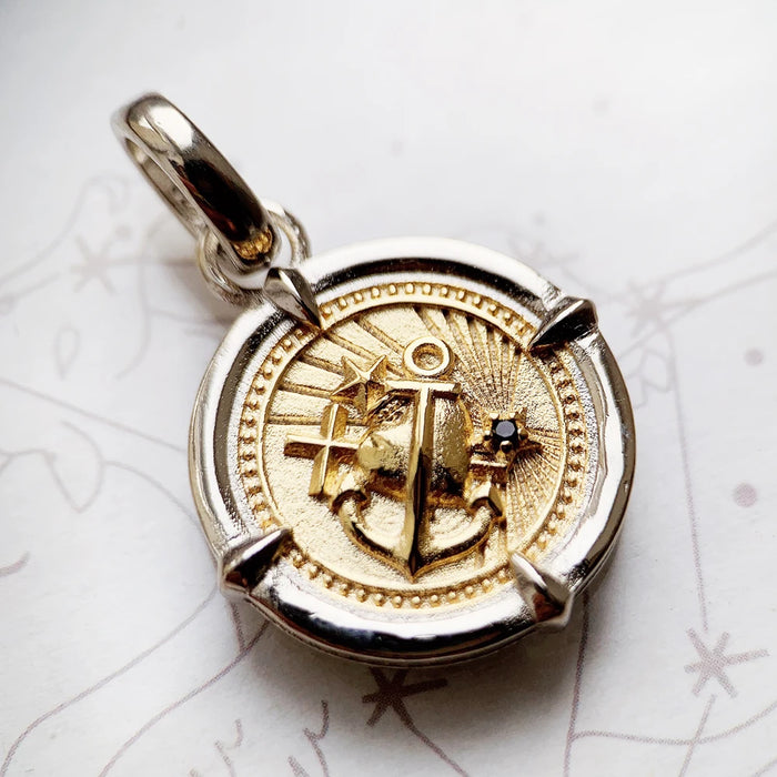 925 Sterling Silver Faith Love Hope Pendant Two Tone Design Summer 2022 Fine Jewelry Gift For Women & Men