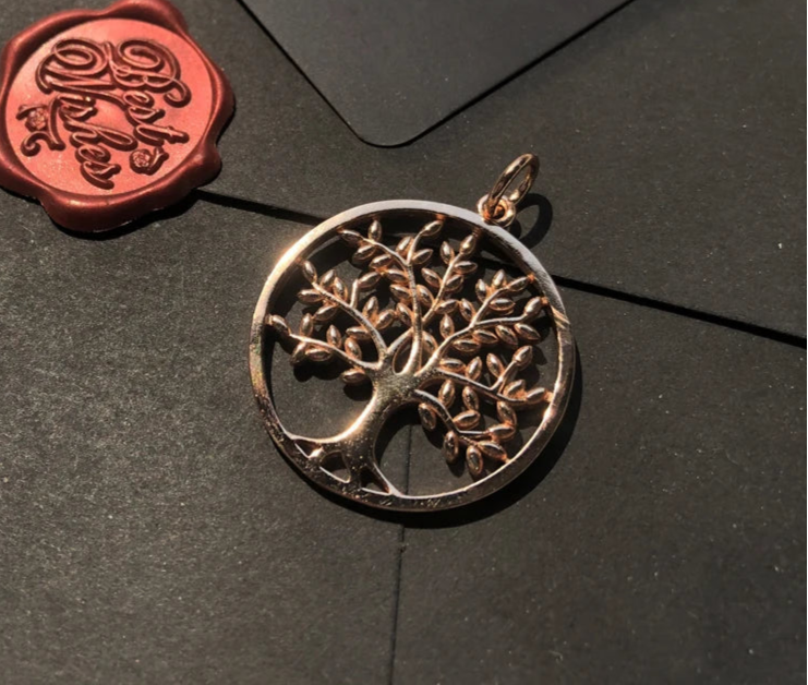 925 Sterling Silver Romantic Rose Gold Tree Pendant Jewelry For Women