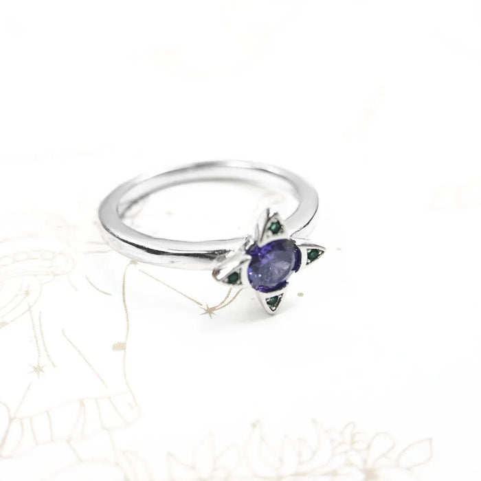 925 Sterling Silver Colourful Stone Flower Ring Jewelry For Women