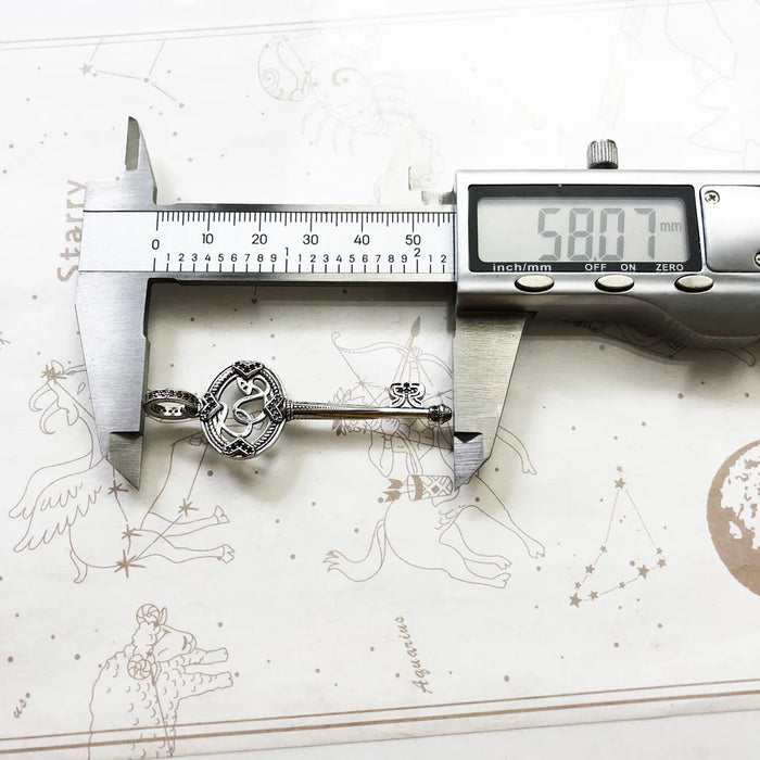 925 Sterling Silver Bohemian Key Pendant Richly Ornamented Fine Jewelry For Women & Men