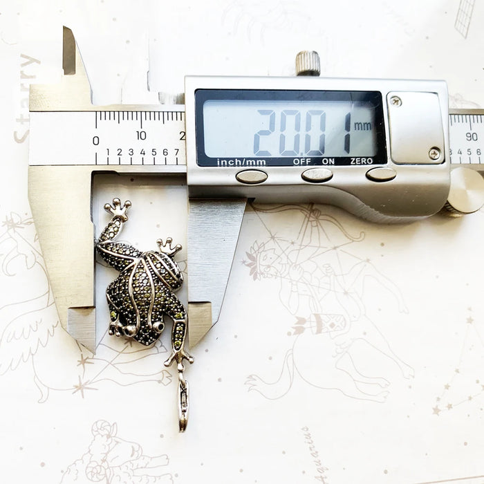 925 Sterling Silver Frog Green Eva Pendant Fashion Accessory For Women & Men