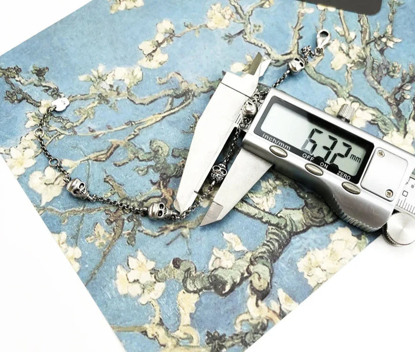 925 Sterling Silver Exquisite Feminine Skulls Bracelets Rebel For Women