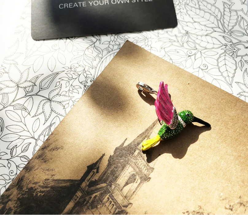 925 Sterling Silver Colourful Hummingbird Pendant Fashion Jewelry For Women