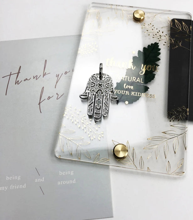 925 Sterling Silver H & Of Fatima Pendant Protection Accessory For Women & Men