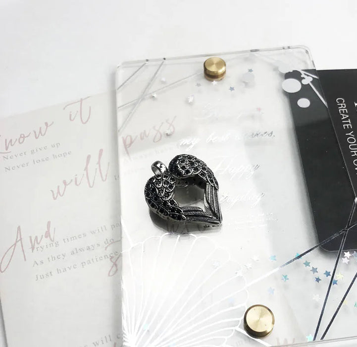 925 Sterling Silver Heart Wings Pendant Trendy Fashion Jewelry Gift For Men & Women