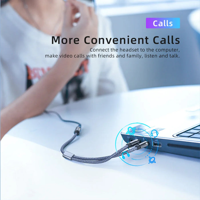 Aux Cable Headphones Audio Splitter 3.5Mm Female To 2 Jack 3.5Mm Male For Computer Speaker Mic Y Splitter To Pc Adapter