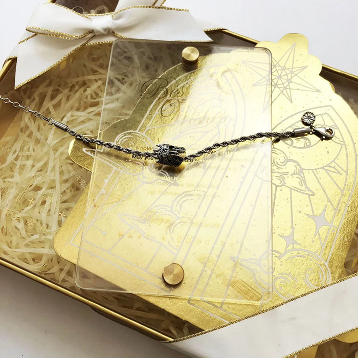 925 Sterling Silver Skull Knight Karma Wheel Chain Bracelet Unisex Party