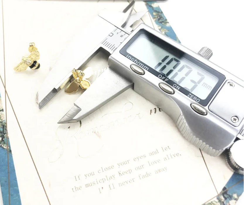 925 Sterling Silver Nature Inspired Bee Stud Earrings