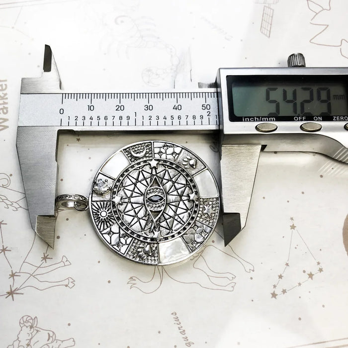 925 Sterling Silver Mystical Symbols Pendant Fashion Accessory For Men & Women