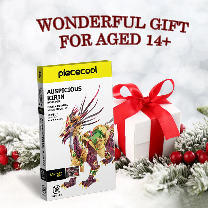 3D Metal Puzzle Model Building Kit Auspicious Kirin Jigsaw Toy For Adults